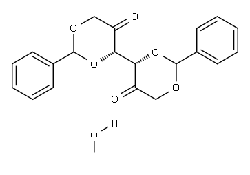 1,3:4,6-Di-O-benzylidene-D-threo-2,5-hexodiulose Hydrate 구조식 이미지