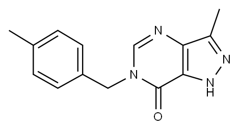 7H-Pyrazolo(4,3-d)pyrimidin-7-one, 1,6-dihydro-3-methyl-6-((4-methylph enyl)methyl)- 구조식 이미지