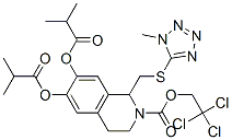 2(1H)-Isoquinolinecarboxylic  acid,  3,4-dihydro-6,7-bis(2-methyl-1-oxopropoxy)-1-[[(1-methyl-1H-tetrazol-5-yl)thio]methyl]-,  2,2,2-trichloroethyl  ester 구조식 이미지