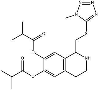 Propanoic  acid,  2-methyl-,  1,2,3,4-tetrahydro-1-[[(1-methyl-1H-tetrazol-5-yl)thio]methyl]-6,7-isoquinolinediyl  ester  (9CI) 구조식 이미지