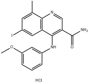 6-iodo-4-(3-MethoxyphenylaMino)-8-Methylquinoline-3-carboxaMide Structure