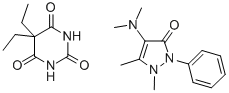 5,5-diethyl-1,3-diazinane-2,4,6-trione: 4-dimethylamino-1,5-dimethyl-2 -phenyl-pyrazol-3-one 구조식 이미지