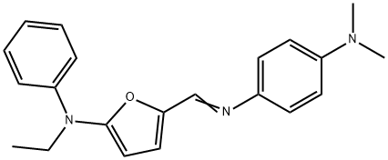 2-Furanamine,  5-[[p-(dimethylamino)phenyl]formimidoyl]-N-ethyl-N-phenyl-  (8CI) Structure