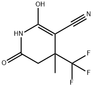 Nicotinonitrile, 1,4,5,6-tetrahydro-2-hydroxy-4-methyl-6-oxo-4-(trifluoromethyl)- (8CI) Structure