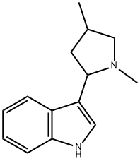 인돌,3-(1,4-디메틸-2-피롤리디닐)-(8CI) 구조식 이미지