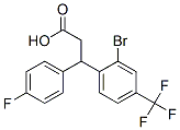 3-(2-브로모-4-(퍼플루오로메틸)페닐)-3-(p-플루오로페닐)프로피온산 구조식 이미지