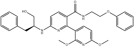 [2,3'-Bipyridine]-3-carboxaMide, 6-[[(1S)-1-(hydroxyMethyl)-2-phenylethyl]aMino]-2',6'-diMethoxy-N-(2-phenoxyethyl)- Structure