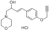 4-모르폴린에탄올,알파-(p-(2-프로피닐옥시)스티릴)-,염산염 구조식 이미지