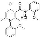 1,4-Dihydro-2,6-dimethyl-N,1-bis(o-methoxyphenyl)-4-oxo-3-pyridinecarb oxamide hydrochloride 구조식 이미지