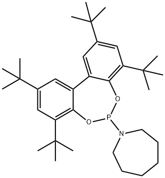 hexahydro-1-(2,4,8,10-tetrakis-tert-butyldibenzo[d,f][1,3,2]dioxaphosphepin-6-yl)-1H-azepine Structure