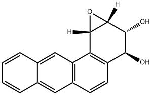 (-)-(1S,2R,3R,4S)-3,4-Dihydroxy-1,2-epoxy-1,2,3,4-tetrahydrobenz(a)ant hracene Structure