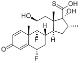 Androsta-1,4-diene-17-carbothioic acid, 6,9-difluoro-11,17-dihydroxy-16-methyl-3-oxo-, (6a,11b,16a,17a)- 구조식 이미지