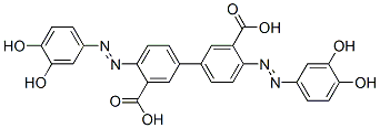 4,4'-비스[(3,4-디히드록시페닐)아조]-1,1'-비페닐-3,3'-디카르복실산 구조식 이미지