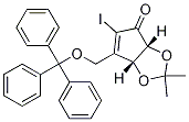 4H-Cyclopenta-1,3-dioxol-4-one, 3a,6a-dihydro-5-iodo-2,2-diMethyl-6-[(triphenylMethoxy)Methyl]-, (3aR,6aR)- 구조식 이미지