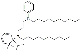 1-이소프로필-2,2-디메틸프로판-1,3-디일비스[(데실)(페닐)포스핀] 구조식 이미지