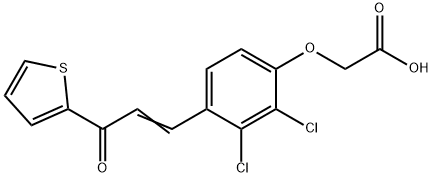 2-[2,3-dichloro-4-[(E)-3-oxo-3-thiophen-2-yl-prop-1-enyl]phenoxy]aceti c acid 구조식 이미지