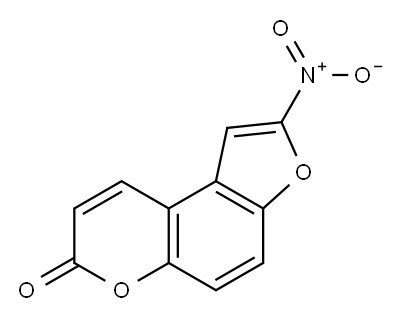 2-Nitro-7H-furo(3,2-f)(1)benzopyran-7-one 구조식 이미지