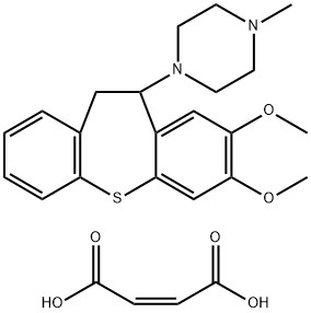 1-(10,11-Dihydro-7,8-dimethoxydibenzo(b,f)thiepin-10-yl)-4-methylpiper azine maleate hydrate 구조식 이미지