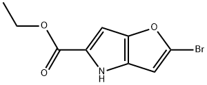에틸2-브로모-4H-푸로[3,2-b]피롤-5-카르복실레이트 구조식 이미지