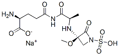 sodium (3R)-3-[[(1R)-1-[[(4S)-4-amino-4-carboxy-butanoyl]carbamoyl]eth yl]amino]-3-methoxy-2-oxo-azetidine-1-sulfonate 구조식 이미지