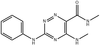 1,2,4-트리아진-6-카르복사미드,N-메틸-5-(메틸아미노)-3-(페닐아미노)– 구조식 이미지