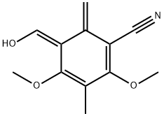 1,3-Cyclohexadiene-1-carbonitrile,5-(hydroxymethylene)-2,4-dimethoxy-3-methyl-6-methylene-,(5Z)-(9CI) Structure