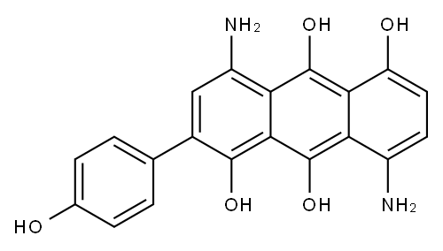 4,8-Diamino-2-(4-hydroxyphenyl)anthracene-1,5,9,10-tetrol 구조식 이미지