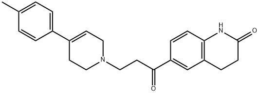 2(1H)-Quinolinone, 3,4-dihydro-6-(3-(3,6-dihydro-4-(4-methylphenyl)-1( 2H)-pyridinyl)-1-oxopropyl)- 구조식 이미지