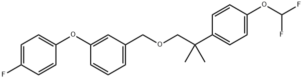 1-((2-(4-(Difluoromethoxy)phenyl)-2-methylpropoxy)methyl)-3-(4-fluorop henoxy)benzene 구조식 이미지