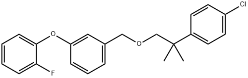 1-((2-(4-Chlorophenyl)-2-methylpropoxy)methyl)-3-(2-fluorophenoxy)benz ene 구조식 이미지