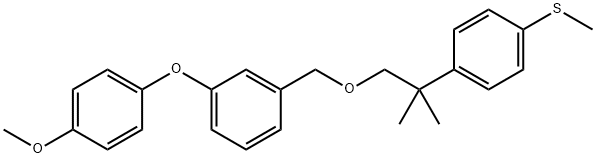 Benzene, 1-(4-methoxyphenoxy)-3-((2-(4-(methylthio)phenyl)-2-methylpro poxy)methyl)- 구조식 이미지