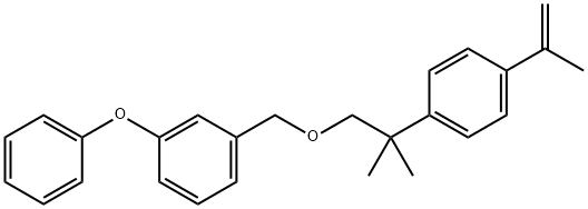 1-((2-(4-(1-Methylethenyl)phenyl)-2-methylpropoxy)methyl)-3-phenoxyben zene 구조식 이미지