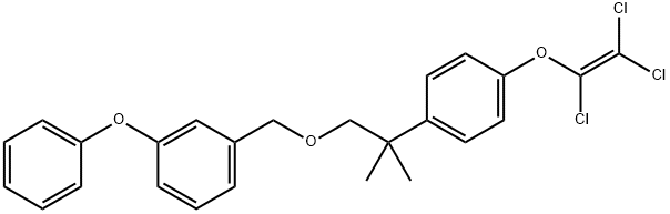 1-((2-(4-((Trichloroethenyl)oxy)phenyl)-2-methylpropoxy)methyl)-3-phen oxybenzene 구조식 이미지
