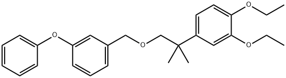 1-((2-(3,4-Diethoxyphenyl)-2-methylpropoxy)methyl)-3-phenoxybenzene 구조식 이미지