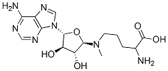 2-amino-5-[[(2R,3R,4R,5R)-5-(6-aminopurin-9-yl)-3,4-dihydroxy-oxolan-2 -yl]methylamino]pentanoic acid 구조식 이미지