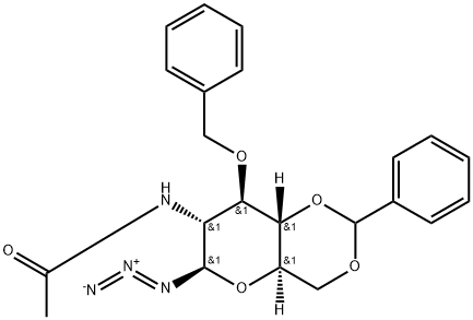 2-ACETAMIDO-3-O-BENZYL-4,6-O-BENZYLIDENE-2-DEOXY-BETA-D-GLUCOPYRANOSYL AZIDE 구조식 이미지