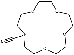 1,4,7,10-tetraoxa-13-azacyclopentadecane-13-carbonitrile  구조식 이미지