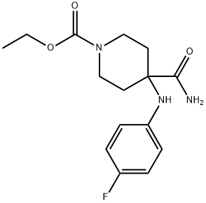 ethyl 4-carbamoyl-4-[(4-fluorophenyl)amino]piperidine-1-carboxylate 구조식 이미지