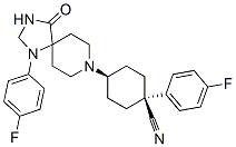 cis-1-(4-fluorophenyl)-4-[1-(4-fluorophenyl)-4-oxo-1,3,8-triazaspiro[4.5]dec-8-yl]cyclohexanecarbonitrile Structure