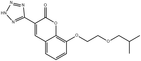 8-(5-Methyl-3-oxahexyloxy)-3-(1H-tetrazol-5-yl)coumarin 구조식 이미지