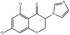 4H-1-Benzopyran-4-one,  5,7-dichloro-2,3-dihydro-3-(1H-imidazol-1-yl)- Structure