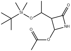 Acetic acid 3-[1-(tert-butyldimethylsiloxy)ethyl]-2-oxoazetidin-4-yl ester 구조식 이미지