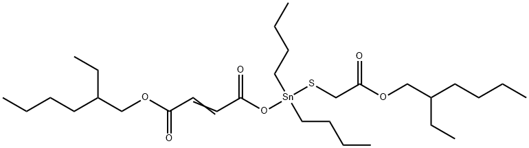 2-ethylhexyl 4,4-dibutyl-12-ethyl-6,9-dioxo-5,10-dioxa-3-thia-4-stannahexadec-7-enoate  구조식 이미지