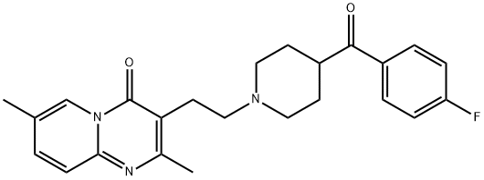 3-[2-[4-(4-fluorobenzoyl)-1-piperidyl]ethyl]-2,7-dimethyl-4H-pyrido[1,2-a]pyrimidin-4-one 구조식 이미지