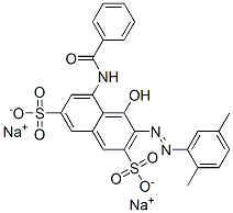 disodium 5-(benzoylamino)-3-[(2,5-dimethylphenyl)azo]-4-hydroxynaphthalene-2,7-disulphonate 구조식 이미지