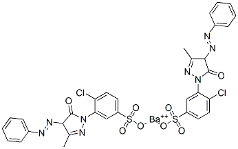 barium 4-chloro-3-[4,5-dihydro-3-methyl-5-oxo-4-(phenylazo)-1H-pyrazol-1-yl]benzenesulphonate  구조식 이미지