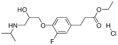 ethyl 3-[3-fluoro-4-[2-hydroxy-3-(propan-2-ylamino)propoxy]phenyl]prop anoate hydrochloride Structure