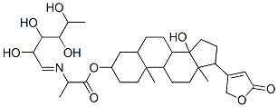 [14-hydroxy-10,13-dimethyl-17-(5-oxo-2H-furan-3-yl)-1,2,3,4,5,6,7,8,9, 11,12,15,16,17-tetradecahydrocyclopenta[a]phenanthren-3-yl] 2-(2,3,4,5 -tetrahydroxyhexylideneamino)propanoate 구조식 이미지