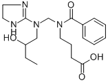 4-(Benzoyl(((4,5-dihydro-1H-imidazol-2-yl)(2-hydroxybutyl)amino)methyl )amino)butyric acid Structure