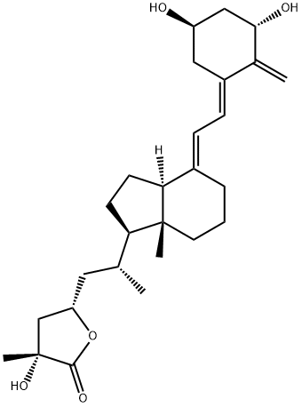 (3R,5S)-5-[(2R)-2-[(1R,3aR,4E,7aR)-4-[(2Z)-2-[(3S,5S)-3,5-dihydroxy-2-methylidene-cyclohexylidene]ethylidene]-7a-methyl-2,3,3a,5,6,7-hexahydro-1H-inden-1-yl]propyl]-3-hydroxy-3-methyl-oxolan-2-one 구조식 이미지